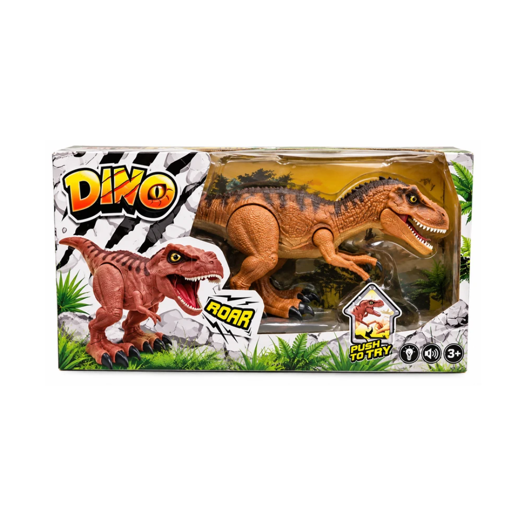 Dino Roaring T-Rex Dinosaur Toy | Push-to-Try Walking Dinosaur with Roar Sound | Kids 3+