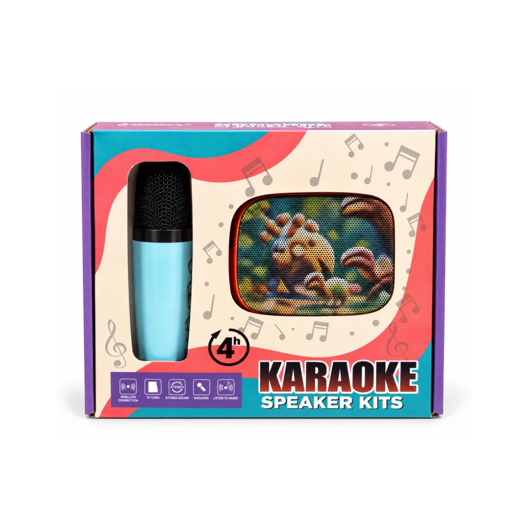Cocomelon Karaoke Speaker Kit with Wireless Microphone, TF Card Support, Stereo Sound & Music Playback for Kids