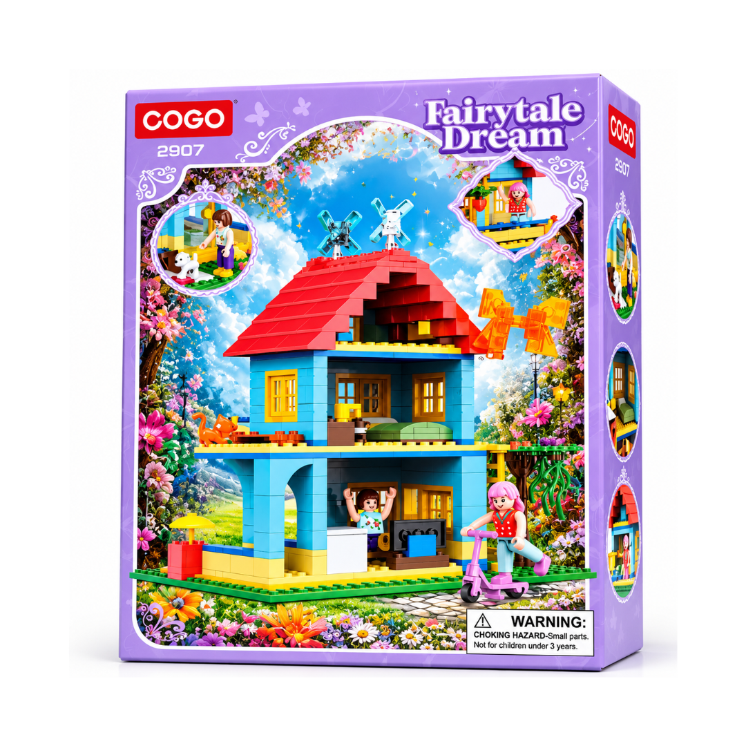 Gogo 2907 Fairytale Dream DIY Cottage Building Blocks Set with Mini-Figures