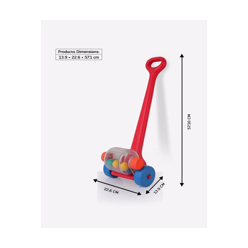 Shooting Star Push Wheel For Kids Push Pull Stick Red 0M+