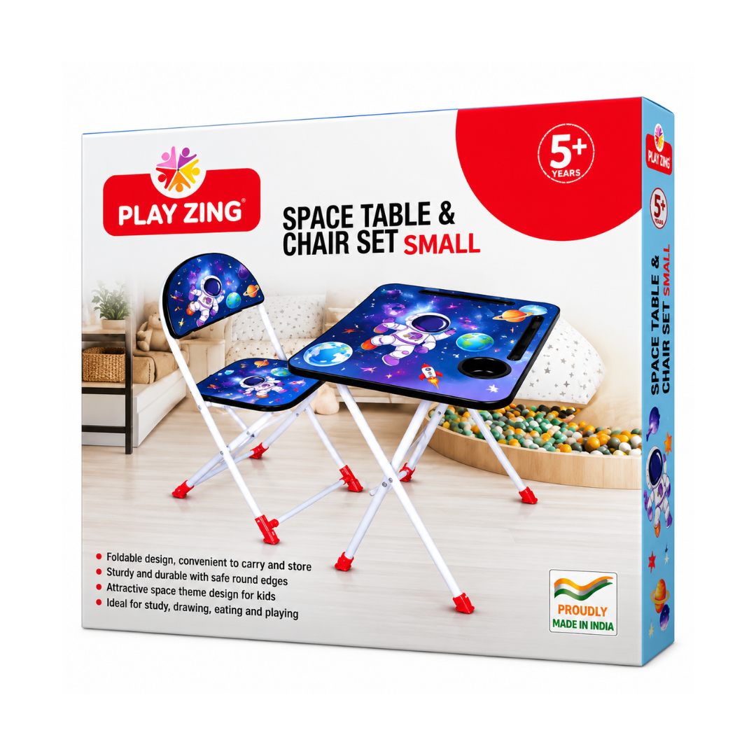 Play Zing Kids Table and Chair Set Space Multicolor