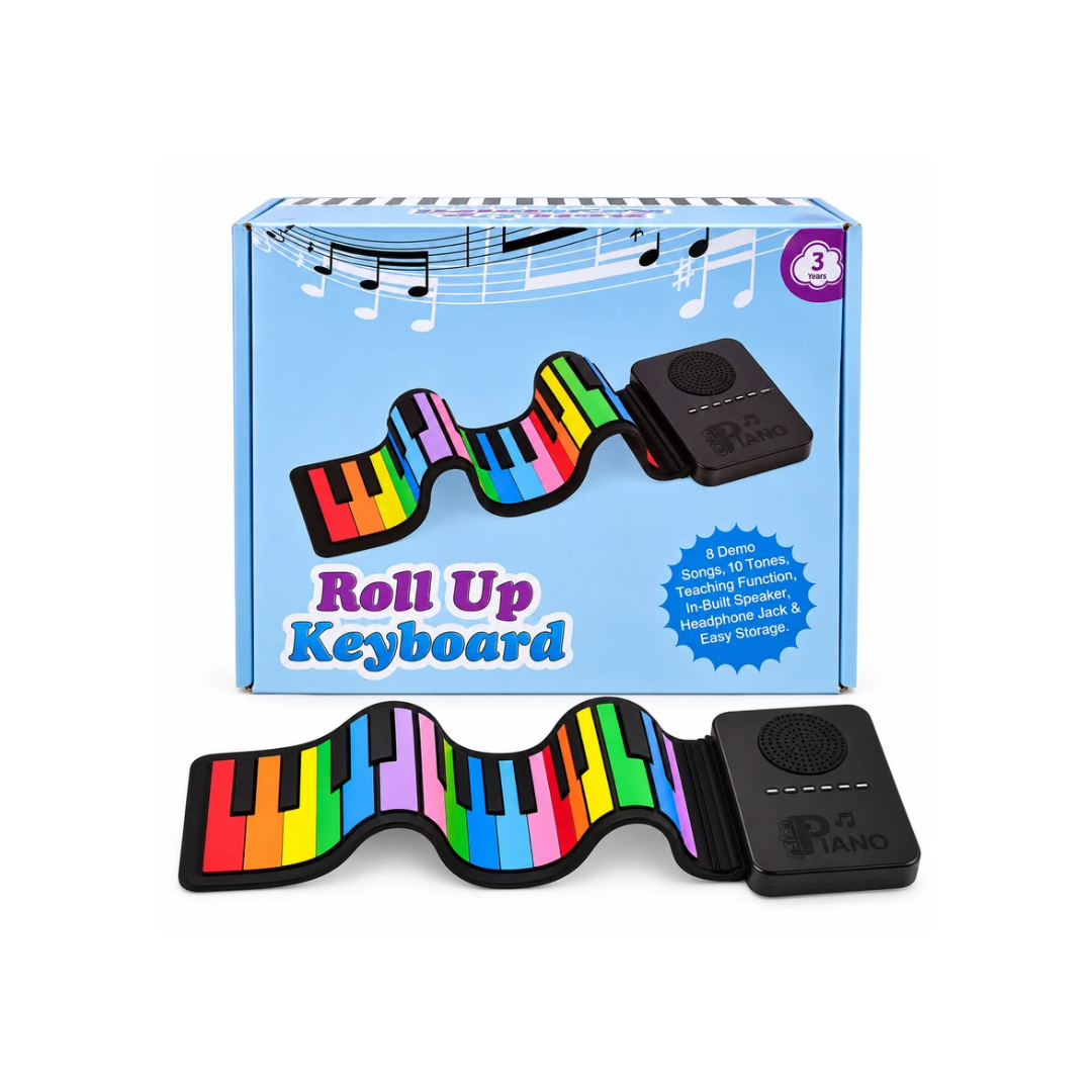 Roll Up Musical Keyboard for Kids with Speaker, 8 Demo Songs & 10 Tones
