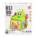 BEI YU Crocodile Hexahedron Activity Cube for Kids Ages 18 Months+ | 6-Sided Musical Learning Toy with Piano, Shape Sorting & Fine Motor Skill Activities