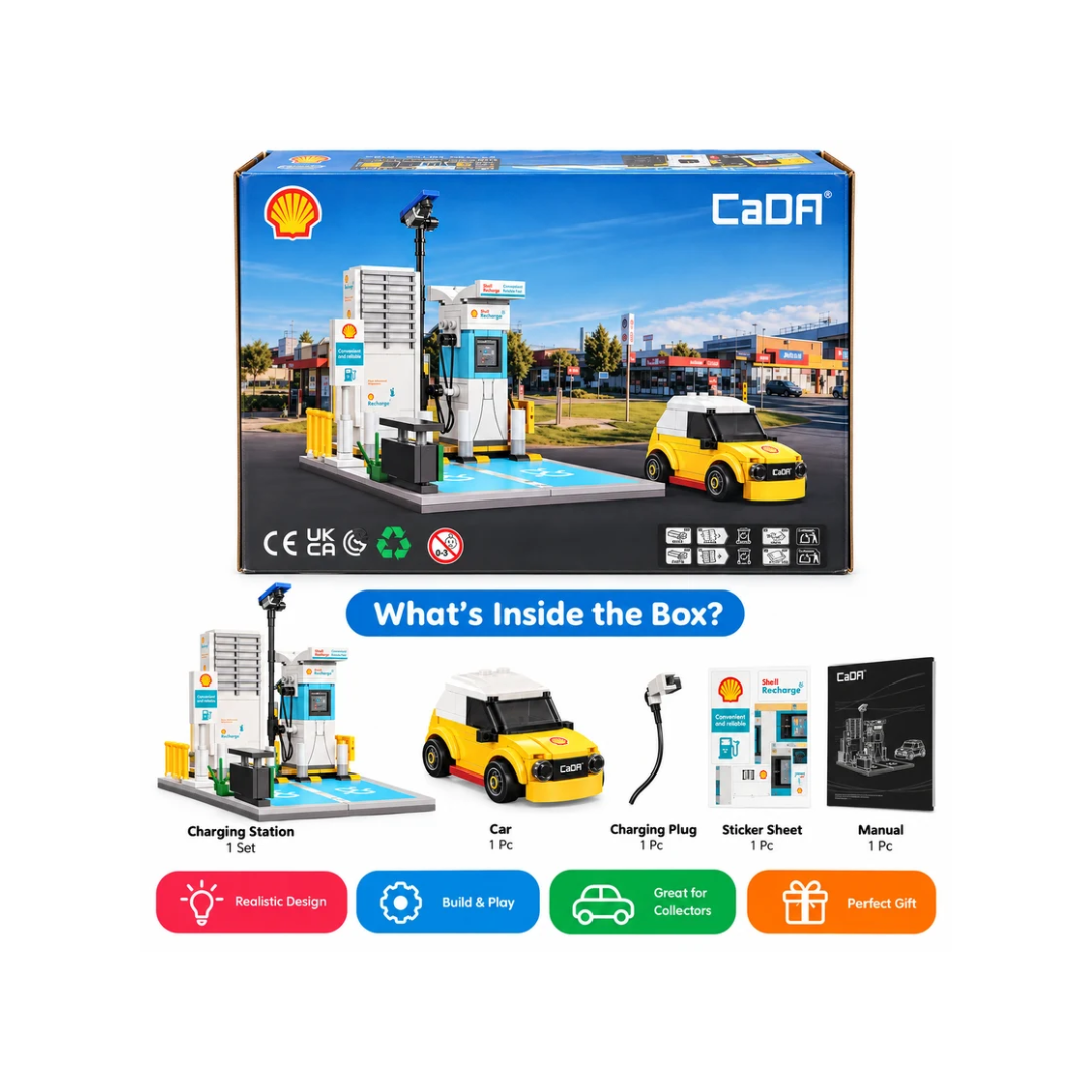 CaDA Shell Charging Station Building Blocks Set – 308 Pcs | C66029W | 8+ Years