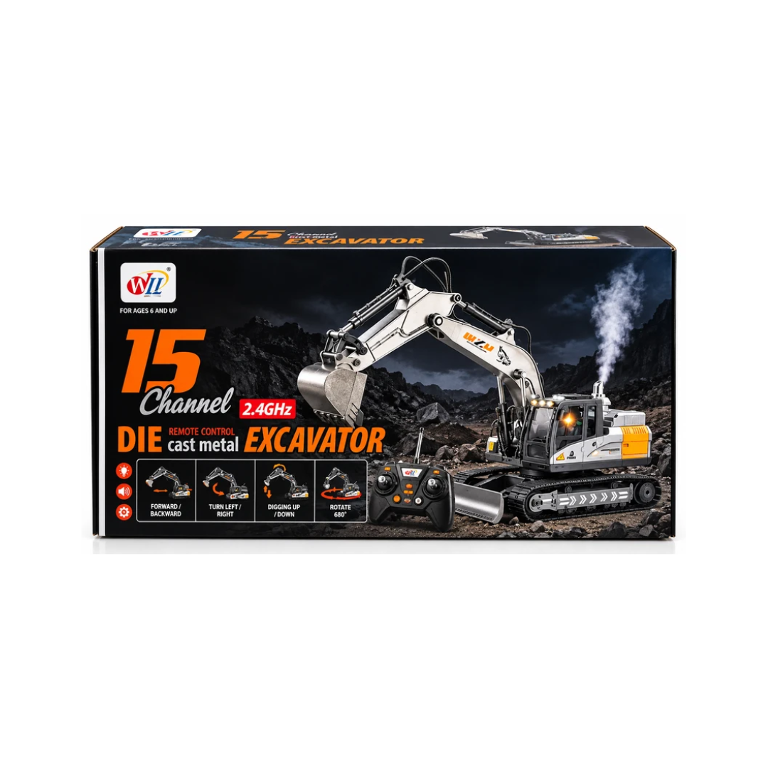 WL 15 Channel 2.4GHz Remote Control Die-Cast Metal Excavator
