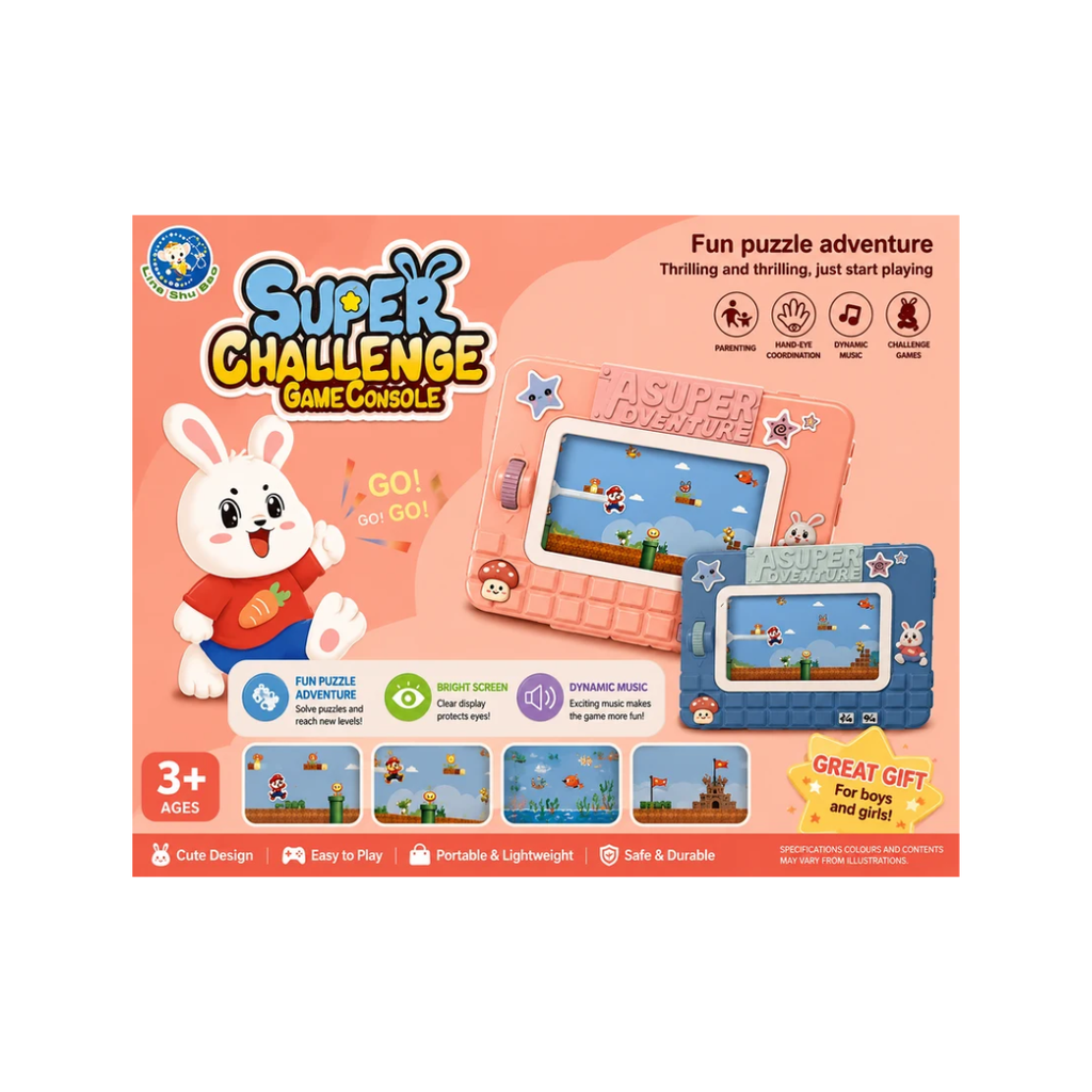 Super Challenge Game Console – Fun Puzzle Adventure Handheld Game for Kids