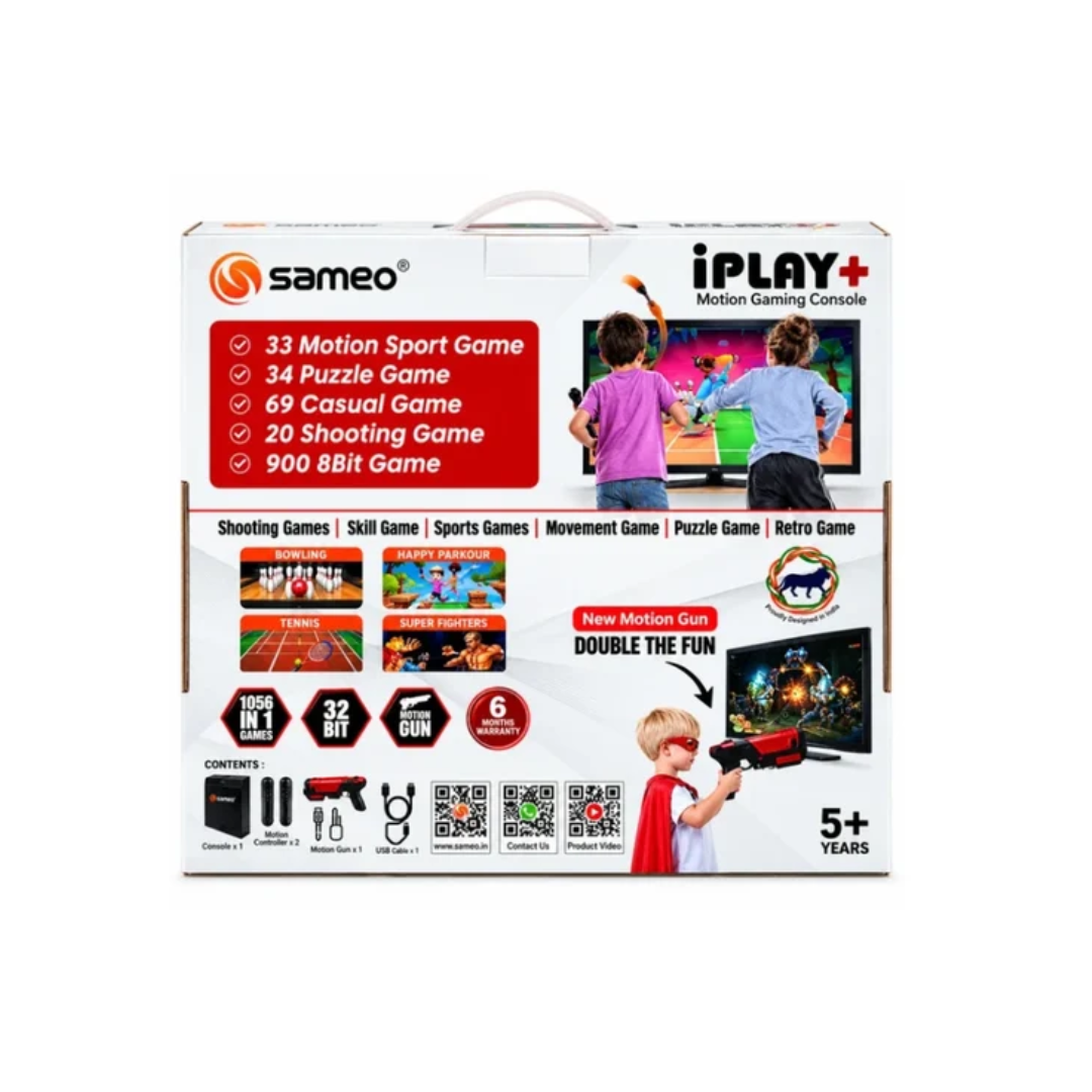 Sameo iPlay+ Motion Gaming Console – 1056 Built-in Games Motion Gun 2 Player | HDMI