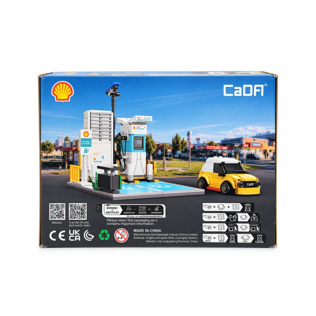CaDA Shell Charging Station Building Blocks Set – 308 Pcs | C66029W | 8+ Years
