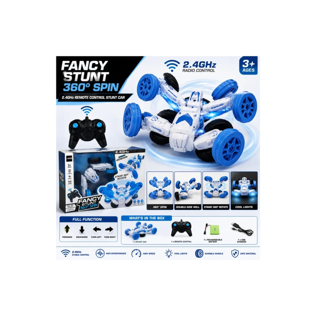 MKB Fancy Stunt 360° Spin 2.4GHz Remote Control Stunt Car for Kids