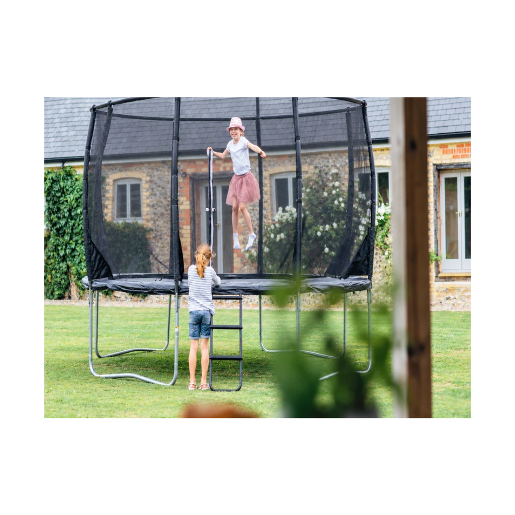 Plum Magnitude 12ft Trampoline with 3G Safety Enclosure | Black Outdoor Trampoline