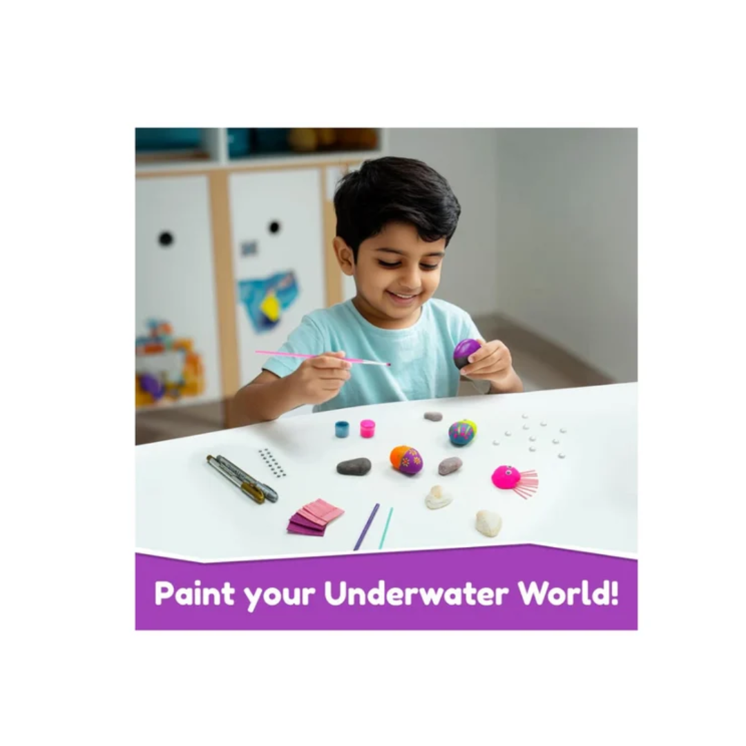 Bloomingo Art & Craft Kit - Rock Painting Kit Magical Underwater Kingdom
