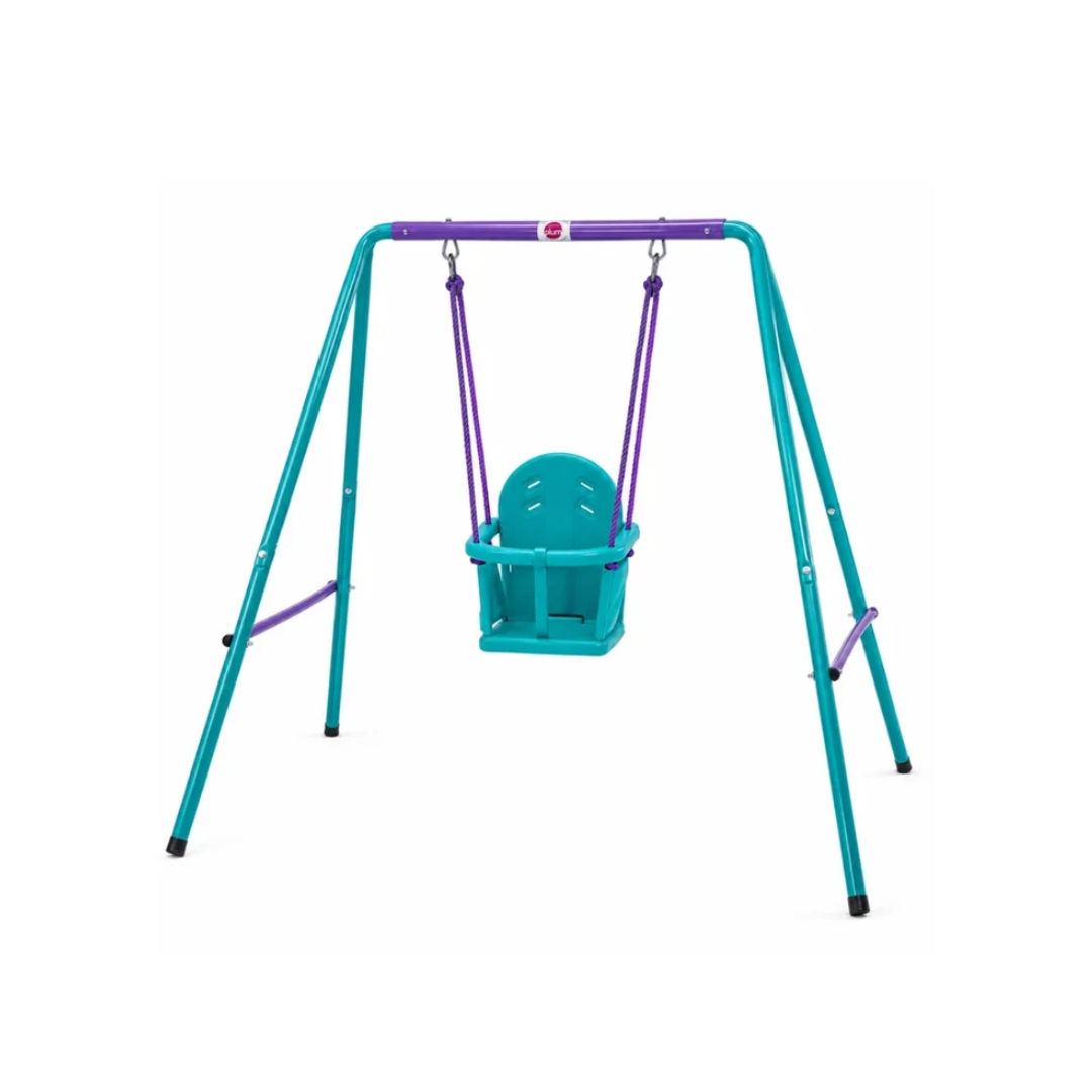 Plum Products Metal 2-in-1 Swing Set for Kids 1–10 Years – Adjustable Height, Baby Safety Seat & Steel Frame