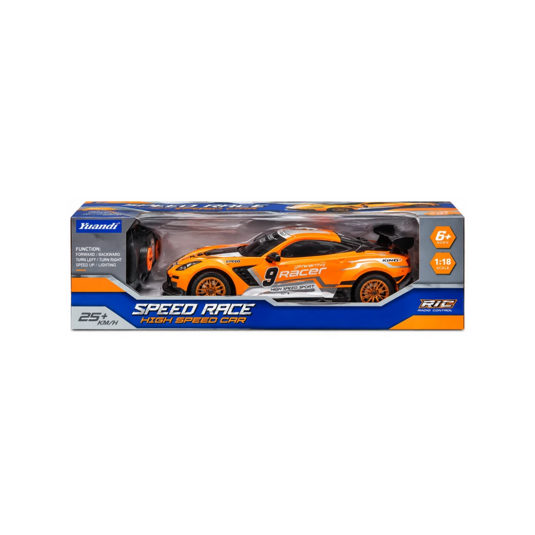 Kiandi 1:10 Remote Control Speed Race High-Speed Car with Lights – 25+ KM/H