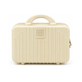 Portable Hard Shell Makeup & Travel Organizer Case with Handle – Cream White (30cm)