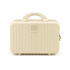 Portable Hard Shell Makeup & Travel Organizer Case with Handle – Cream White (30cm)