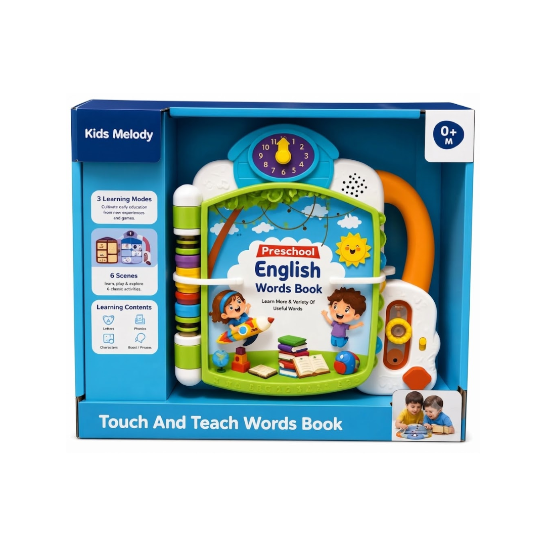 Kids Melody Touch & Teach Preschool English Words Learning Book – Interactive Educational Toy