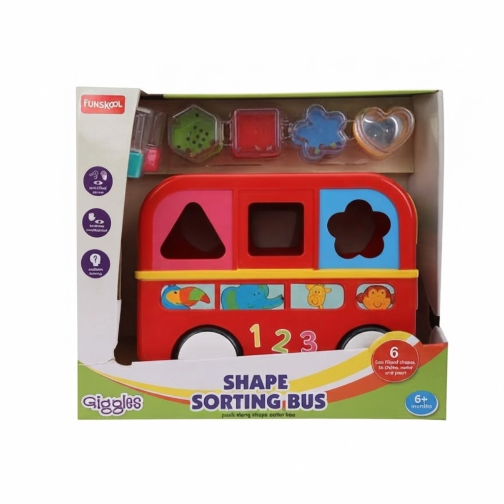 Funskool Giggles Shape Sorting Bus - Red