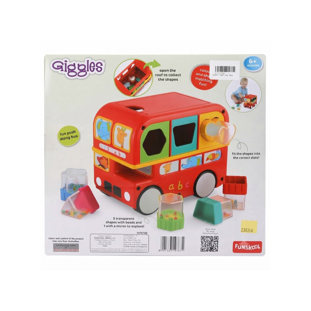 Funskool Giggles Shape Sorting Bus - Red