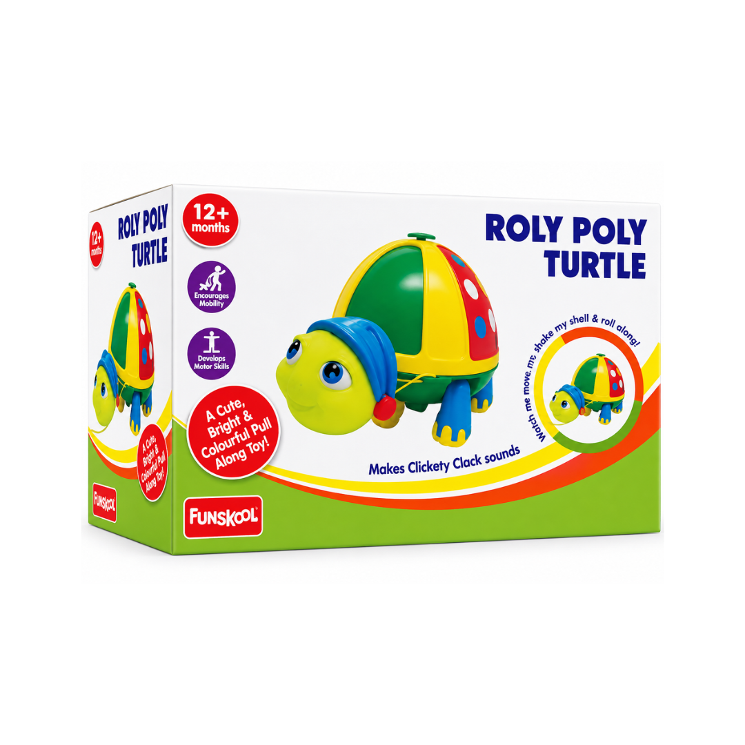 Fusnkool Roly Poly Turtle , Pull along Toy