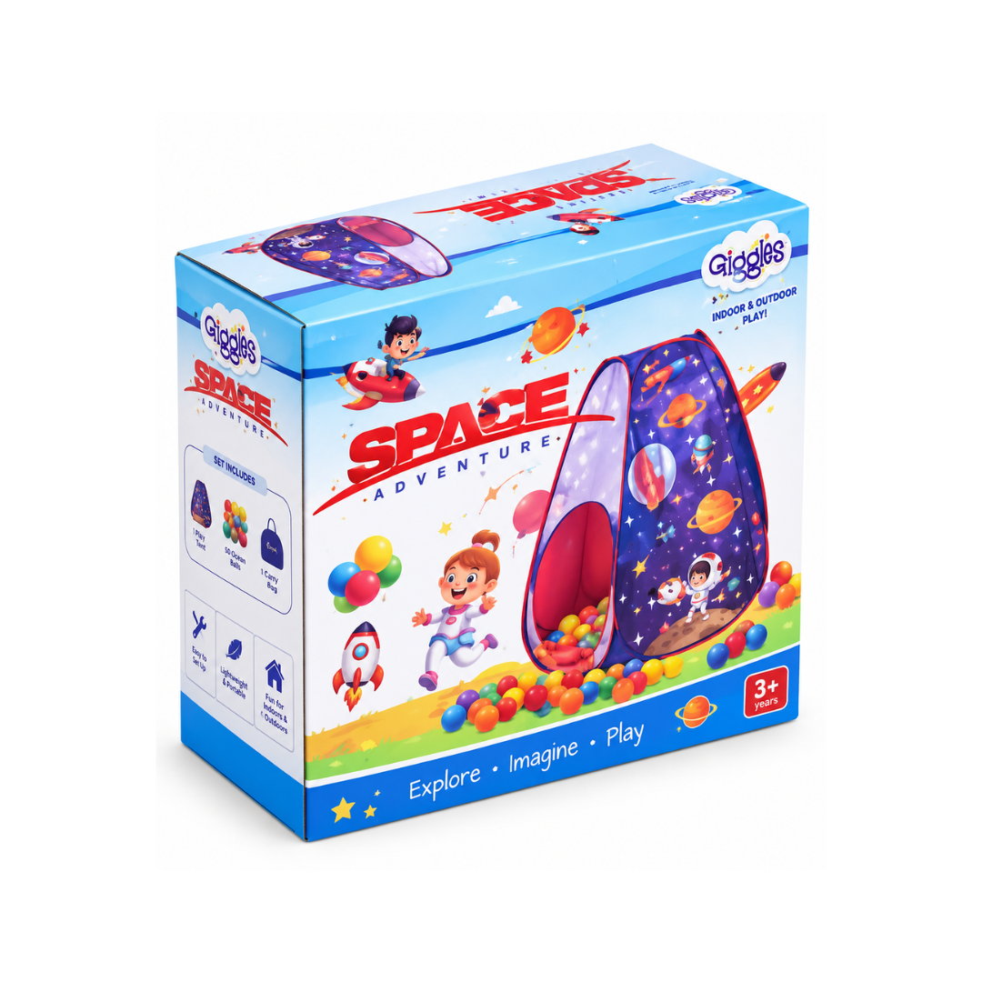 Balak Space Adventure Play Tent with Colourful Balls – Indoor & Outdoor Kids Tent