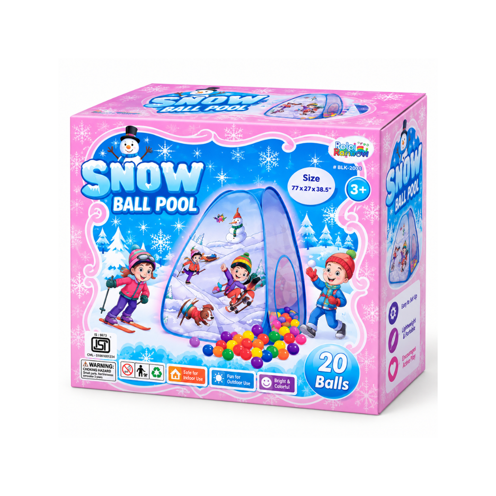 Balak Snow Ball Pool Kids Play Tent with 20 Colourful Balls – Indoor & Outdoor Play Tent