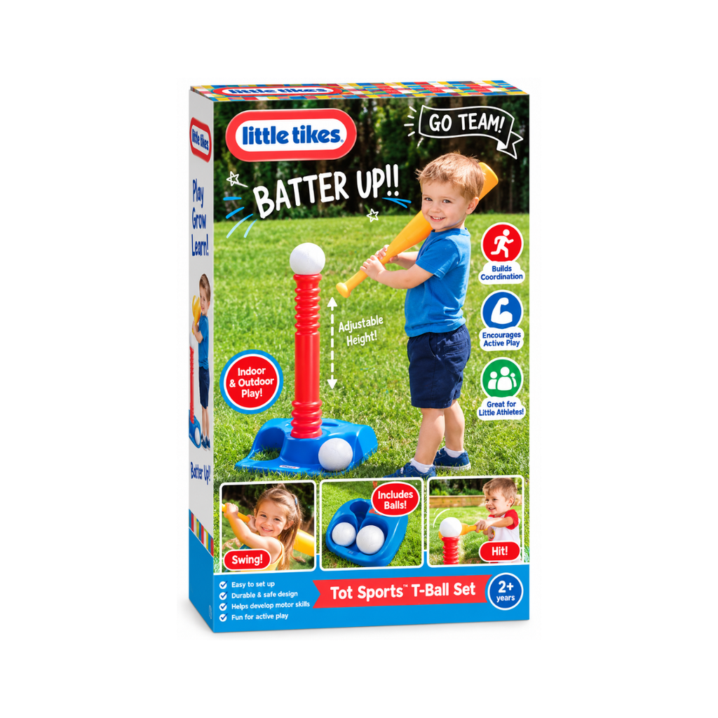 Little Tikes Tot Sports T-Ball Set – Adjustable Kids Baseball Batting Set