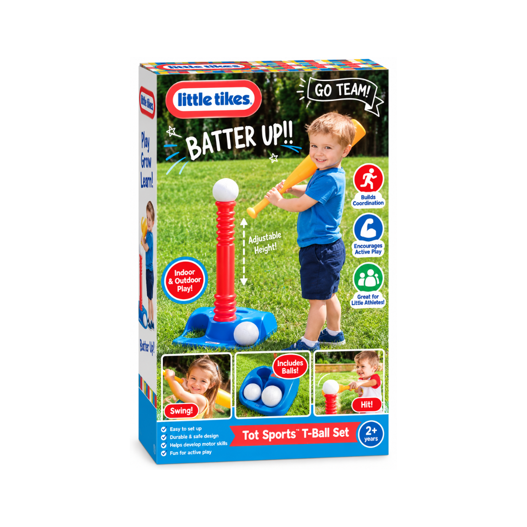 Little Tikes Tot Sports T-Ball Set – Adjustable Kids Baseball Batting Set