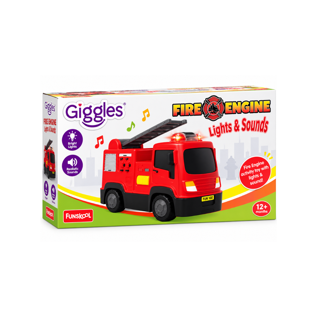 Funskool Giggles Fire Engine Activity Toy with Lights & Sounds – 12+ Months
