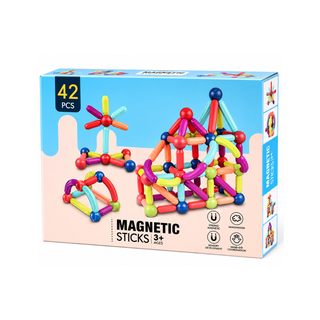 Dige 42 Pcs Colorful Magnetic Blocks Sticks