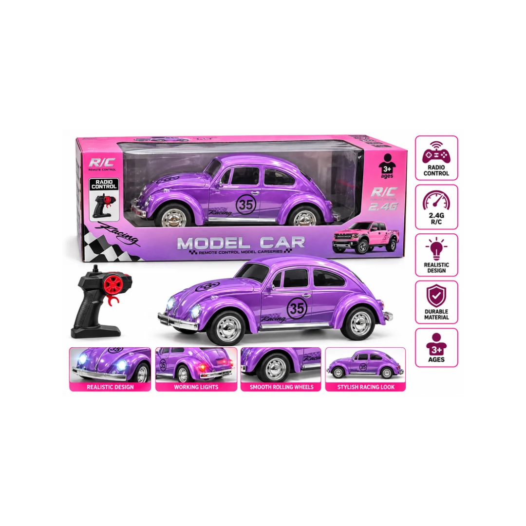 Remote Control Vintage Beetle Car for Kids 3+ Years – Purple