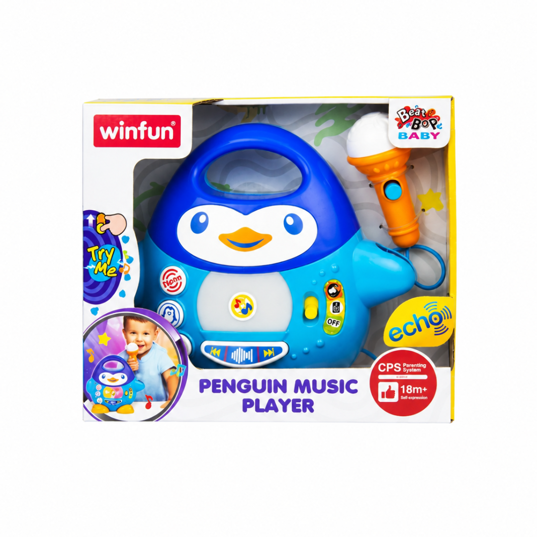 Winfun Penguin Music Player with Microphone & Echo Effect – Musical Toy for Kids 18M+