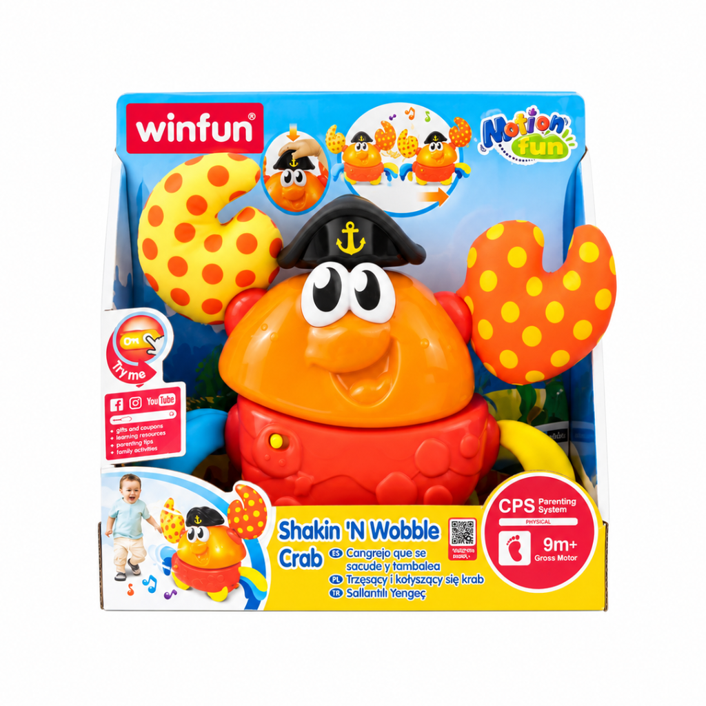 Winfun Shakin’ N Wobble Crab – Musical Crawling & Moving Activity Toy for Babies 9M+