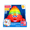 Winfun Pull Along Crab Stacker – Colorful Stacking & Pull-Along Activity Toy for Babies 12M+