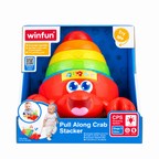 Winfun Pull Along Crab Stacker – Colorful Stacking & Pull-Along Activity Toy for Babies 12M+
