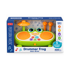 JUNCA Drummer Frog Jazz Drum Musical Toy for Kids – 5 Rockin’ Tunes, 18 Months+