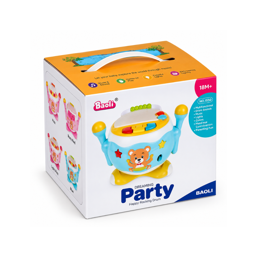 Baoli Dreaming Party Happy Rolling Drum Musical Activity Toy for Babies – 18 Months+