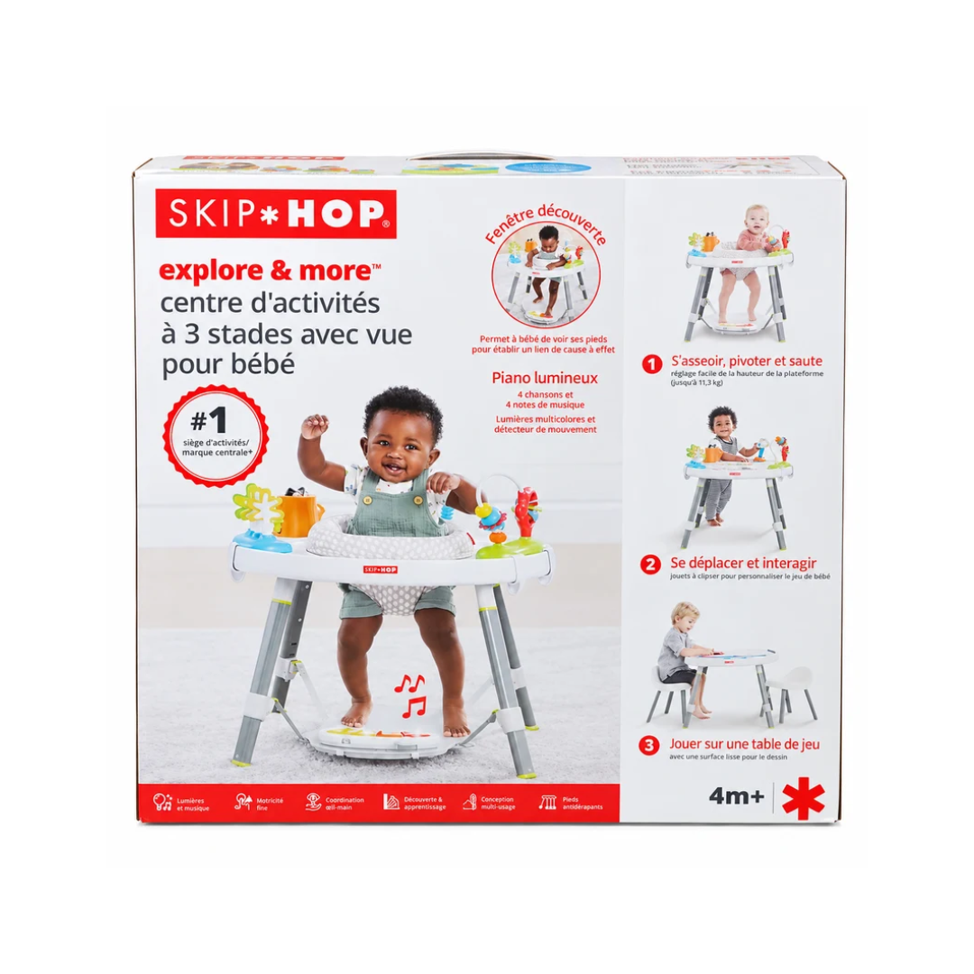 Skip Hop Explore & More Baby’s View 3-Stage Activity Center – Sit, Swivel, Bounce & Play Table | 4M+