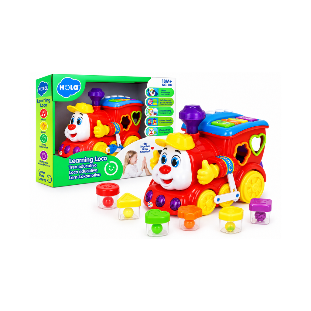 HOLA Learning Loco Interactive Educational Train Toy with Lights & Sounds – 18 Months+