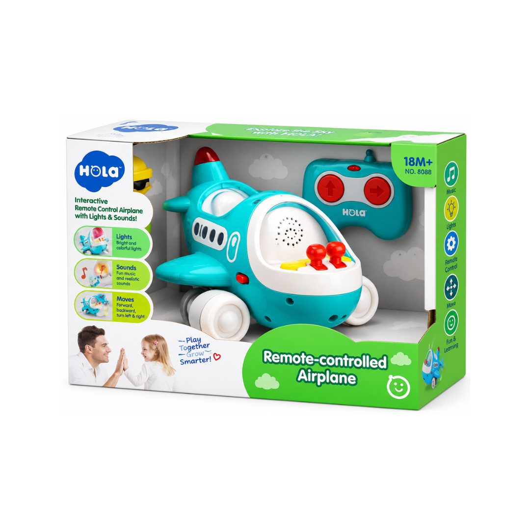 HOLA Remote-Controlled Airplane Toy for Toddlers with Lights & Sounds – 18 Months+