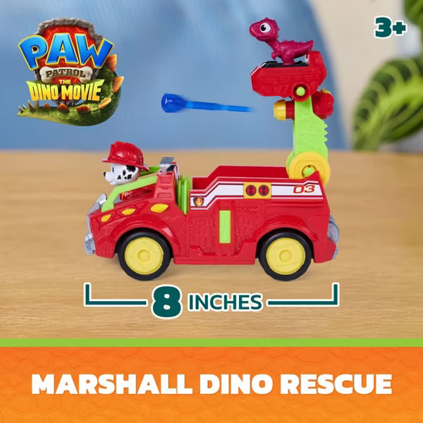 PAW Patrol The Dino Movie Marshall Dino Rescue Fire Truck with Figure & Dinosaur