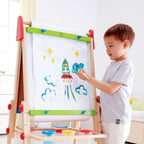 Hape All-in-1 Wooden Kids Art Easel – Drawing & Creative Activity Board 3+ Years