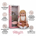 Modern Pretty Girl Baby Doll with Rotatable Joints, Dress & Pacifier – 3+ Years