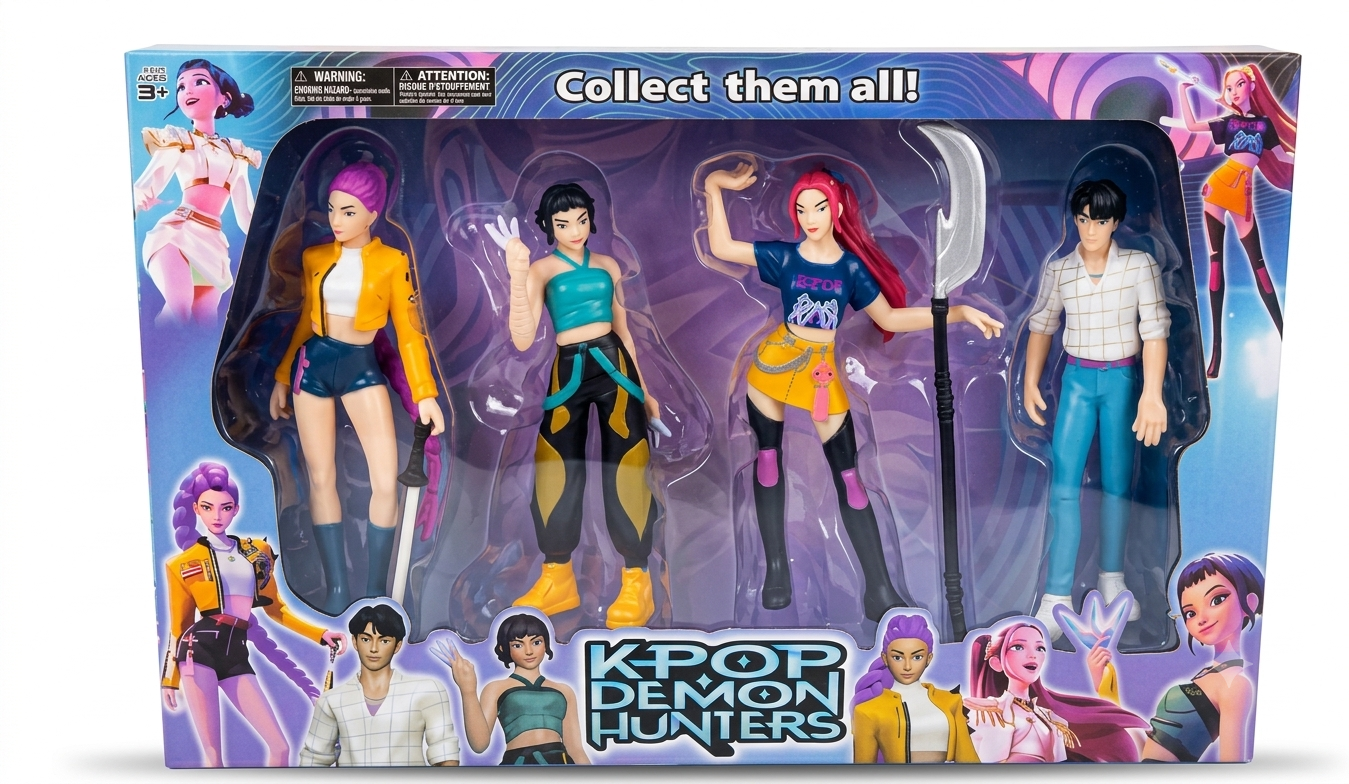 K-POP Demon Hunters Collectible Action Figure Set (4-Pack)