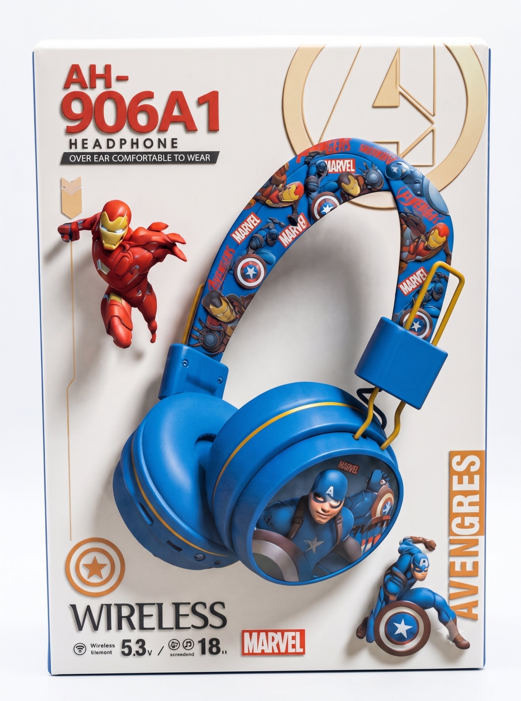 Marvel Avengers Kids Wireless Over-Ear Headphones – AH-906A1