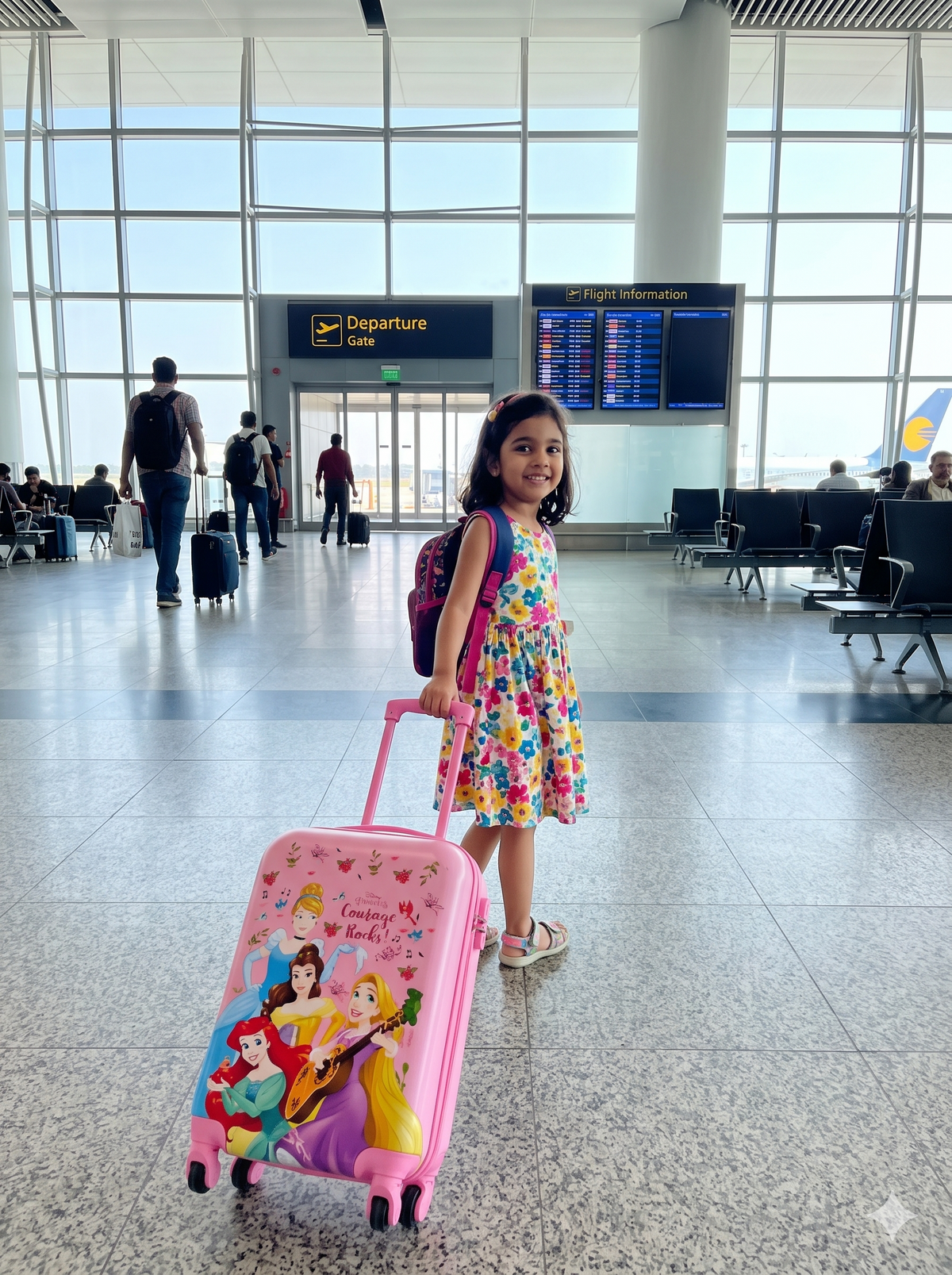 STRIDERS Disney Princess Kids Luggage Bag 20 Inch – Lightweight, Durable & Travel-Ready Suitcase for Girls