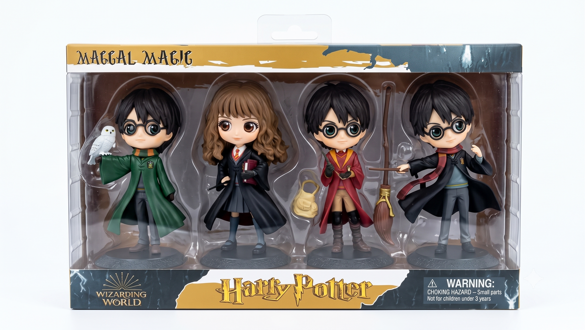 Harry Potter Magical Magic 4-Piece Collectible Doll Set for Kids Ages 3+