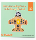 Wooden Montessori Airplane LED Busy Board Activity Toy