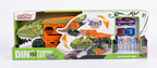 Dino Parking Lot 2-in-1 Transforming Dinosaur Car Carrier Truck Playset with Alloy Cars