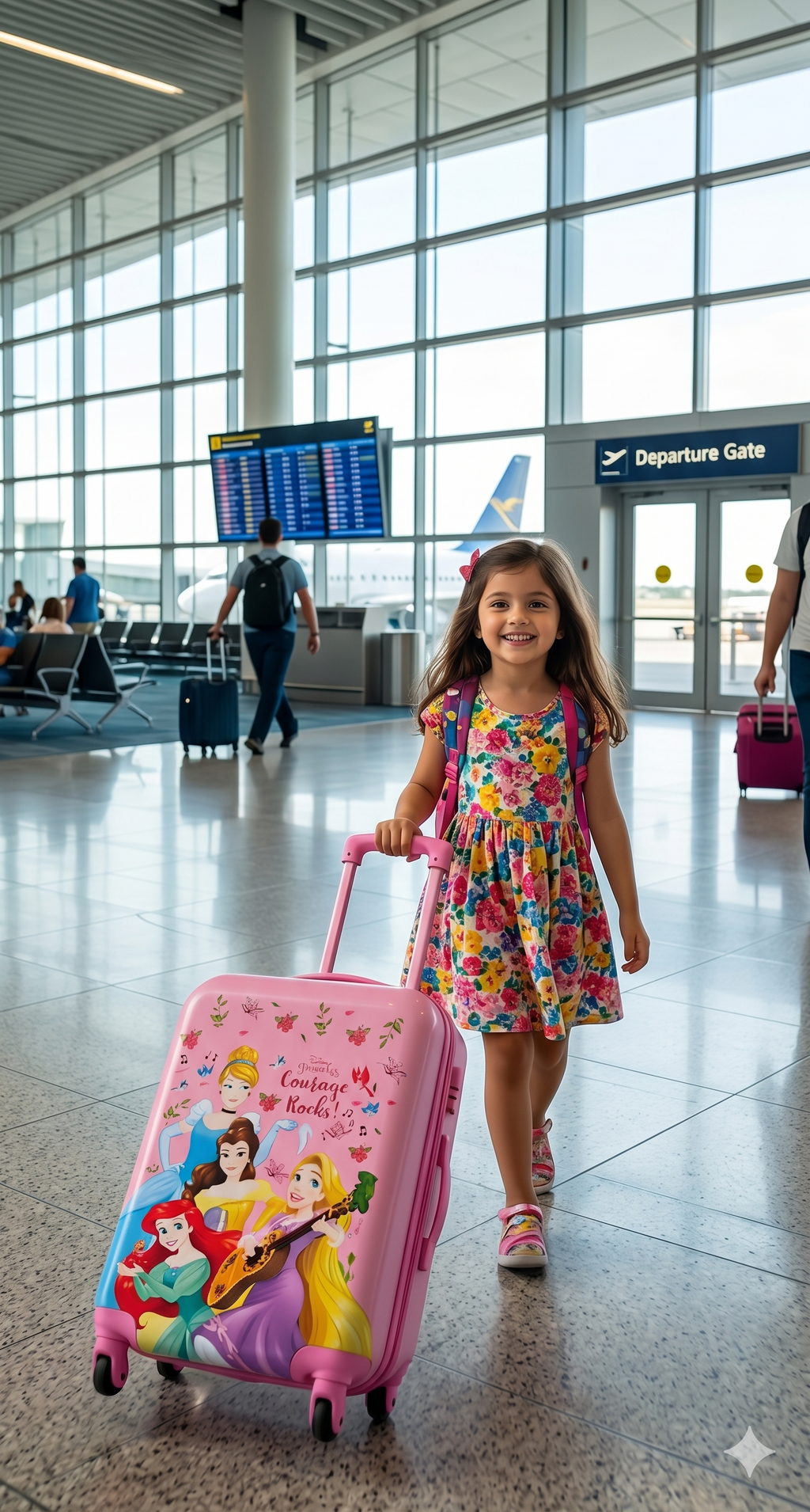 STRIDERS Disney Princess Kids Luggage Bag 20 Inch – Lightweight, Durable & Travel-Ready Suitcase for Girls