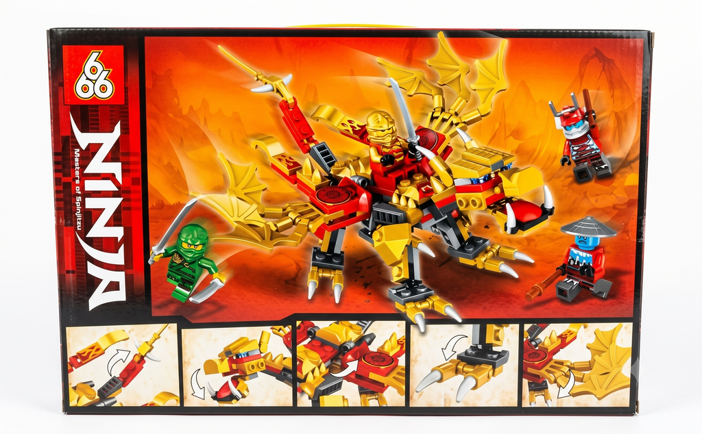 Ninja Masters of Spinjitzu Dragon Building Blocks Set 217 Pieces – 66027, Ages 6–12